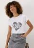 White Heart Graphic T-Shirt - Small Image 1