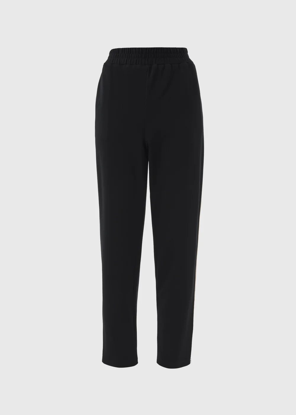 Black Tapered Side Pipe Detail Jogging Bottoms - 8 Image 5