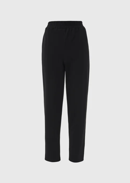 Black Tapered Side Pipe Detail Jogging Bottoms - 8 Image 5