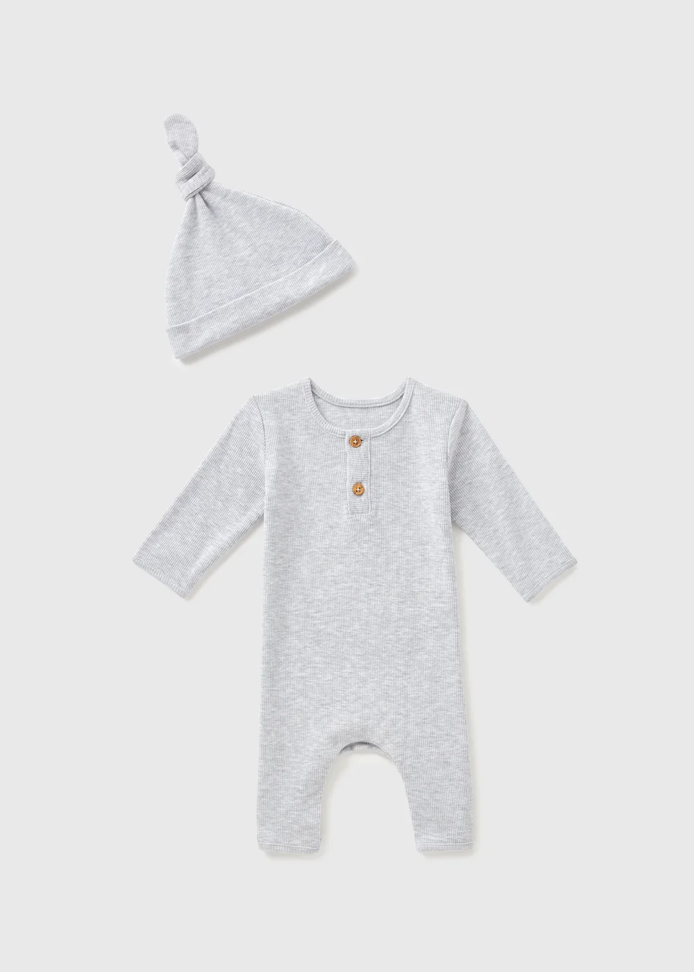 Baby Grey Romper & Hat Set (Newborn-23mths) - 0-3 months Image 1
