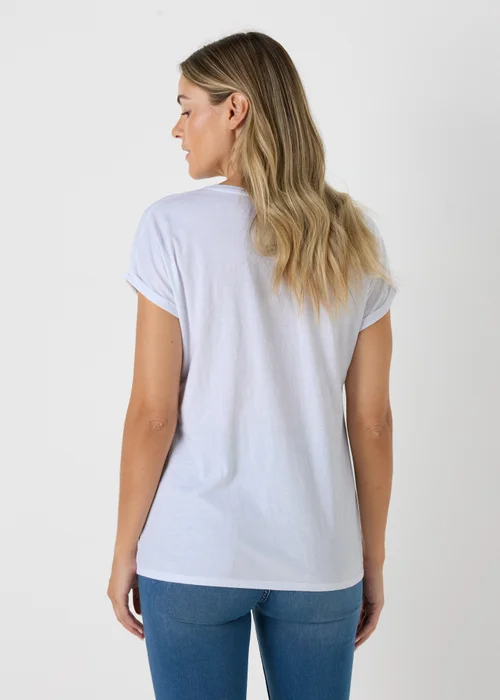 White Butterfly Graphic T-Shirt - S Image 2