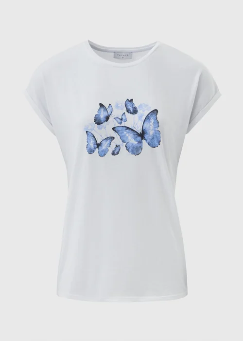 White Butterfly Graphic T-Shirt - S Image 4