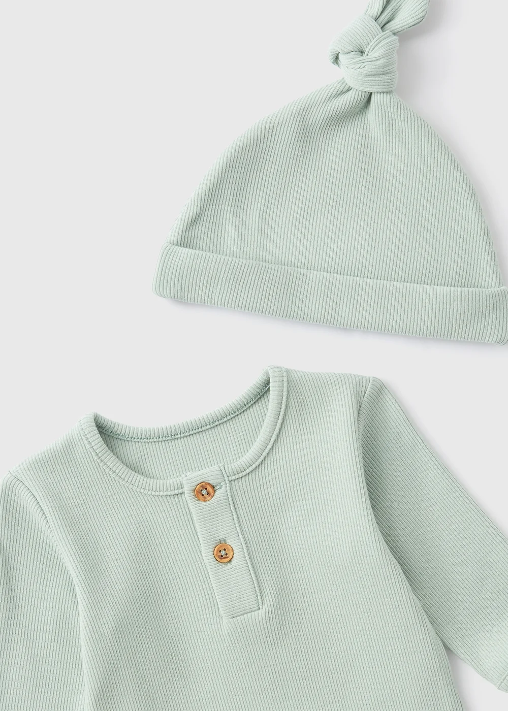 Baby Green Bodysuit & Hat (Newborn-23mths) - Age 0 - 3 Months Image 2