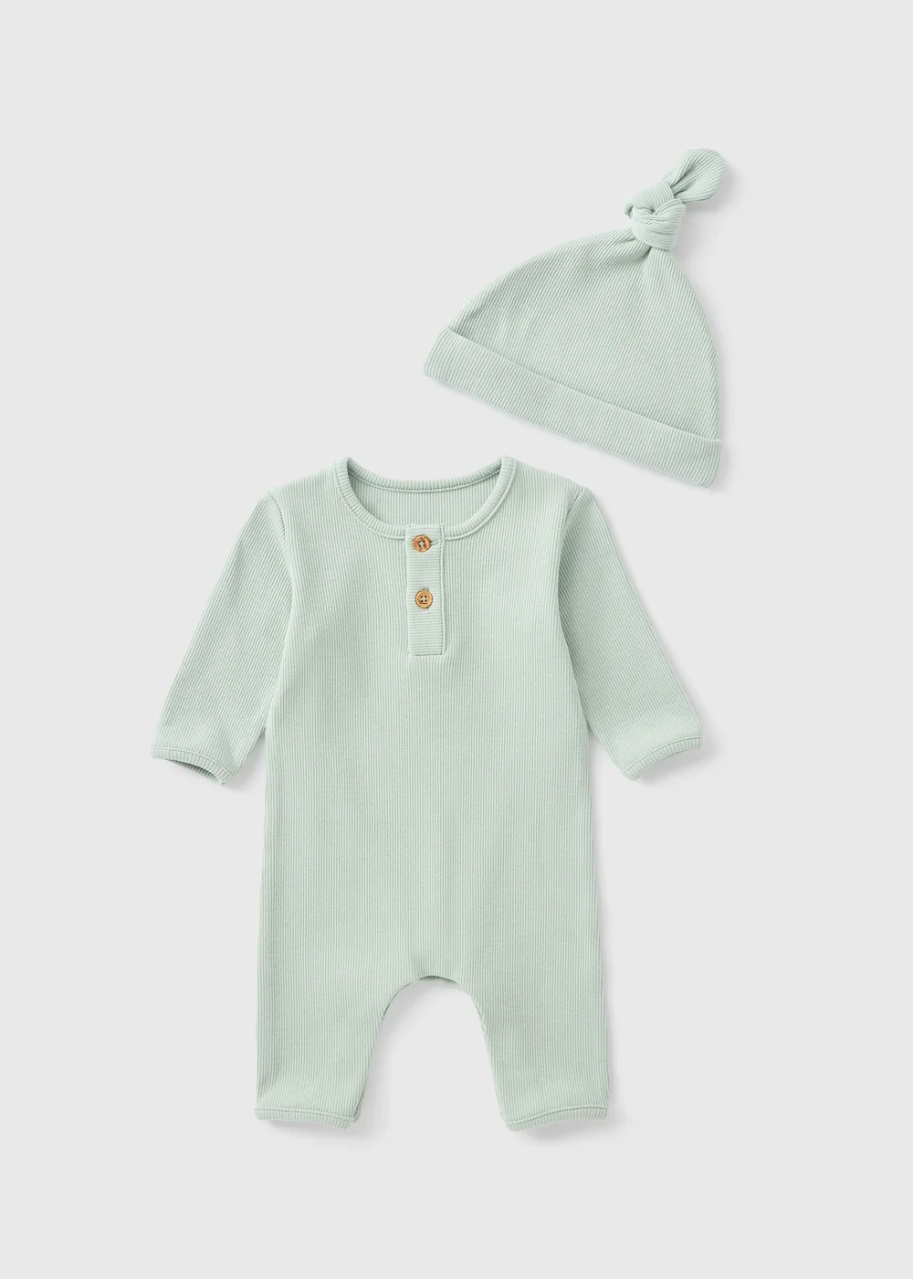 Baby Green Bodysuit & Hat (Newborn-23mths) - Age 0 - 3 Months Image 1
