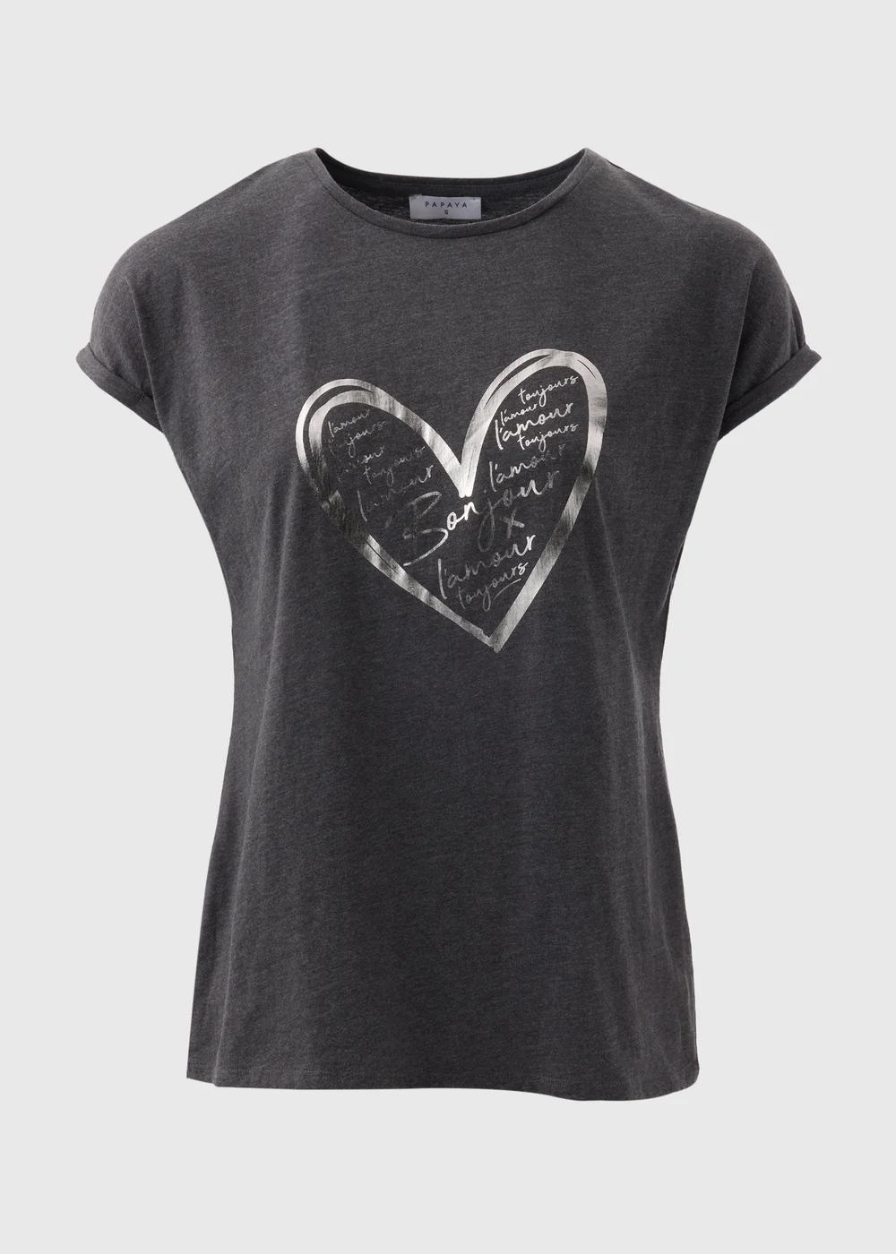 Grey Heart Graphic Top - Small Image 4