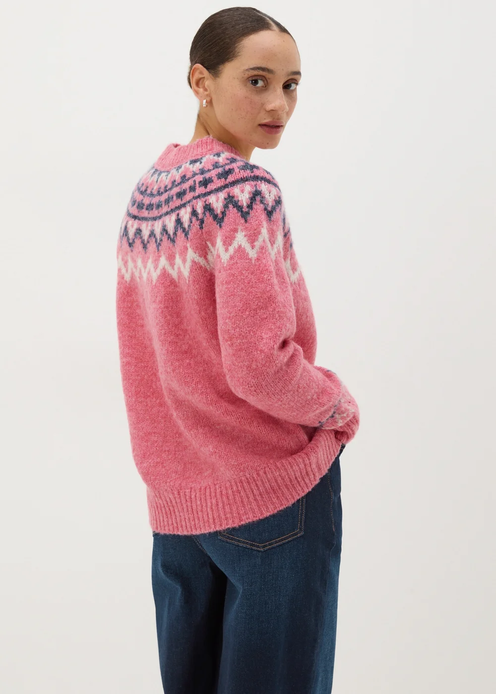 Pink Fairisle Knit Jumper - XS Image 3