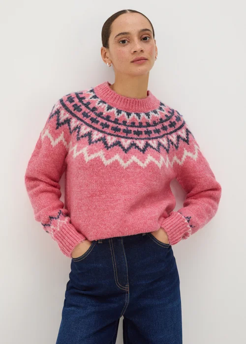 Pink Fairisle Knit Jumper - XS Image 1