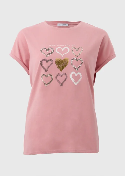 Pink Heart Graphic T Shirt - Small Image 4