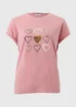 Pink Heart Graphic T Shirt - Small Image 4