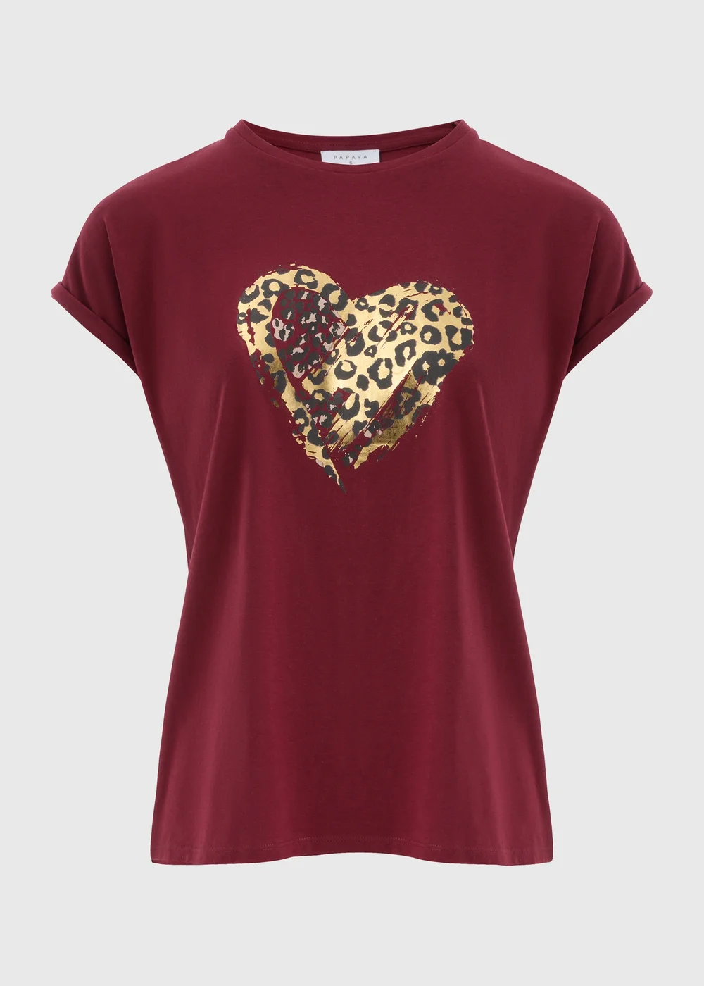 Burgundy Heart Graphic T-Shirt - S Image 4