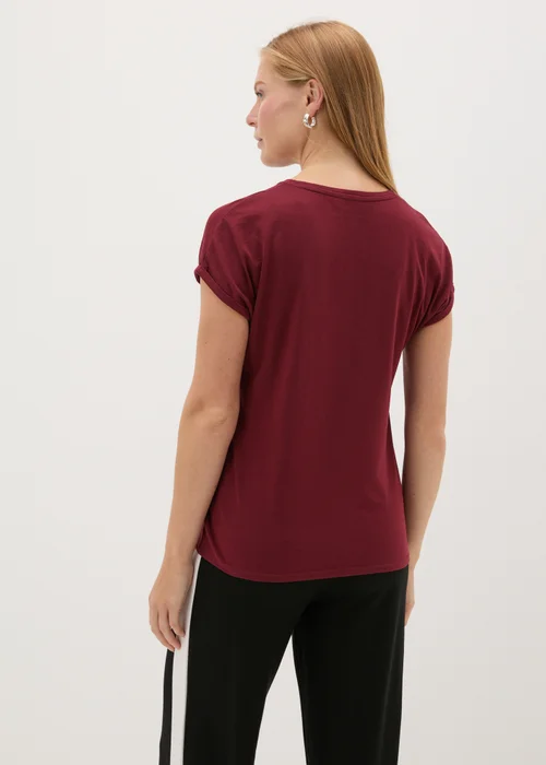 Burgundy Heart Graphic T-Shirt - S Image 2