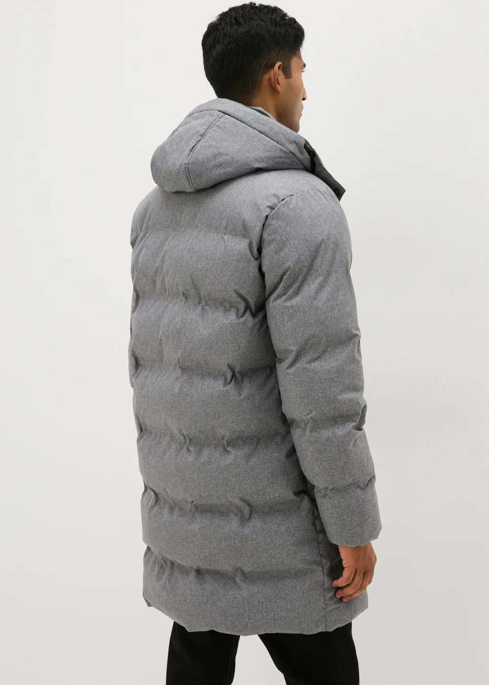Grey Longline Puffer Jacket - S Image 2