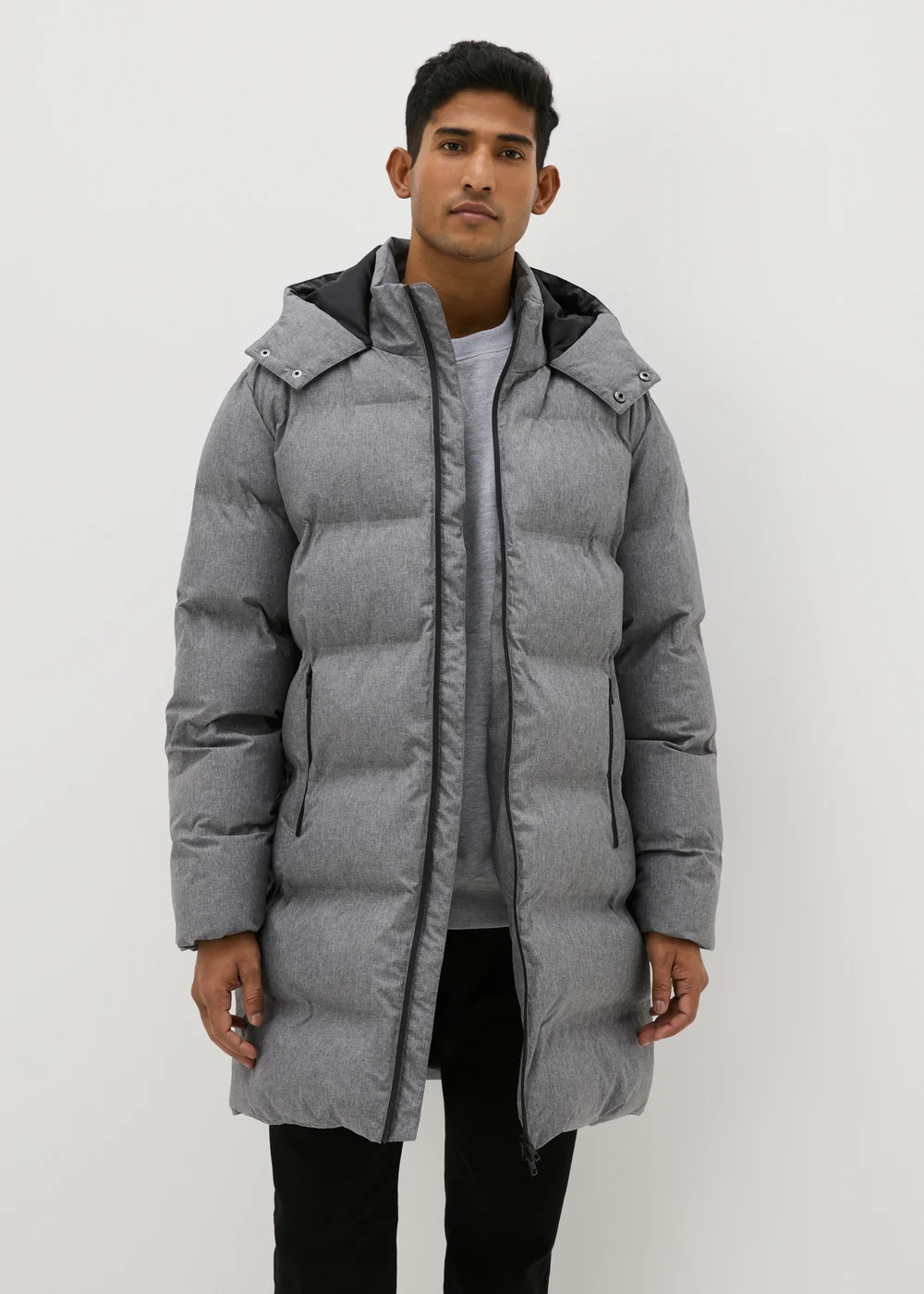 Grey Longline Puffer Jacket - S Image 3