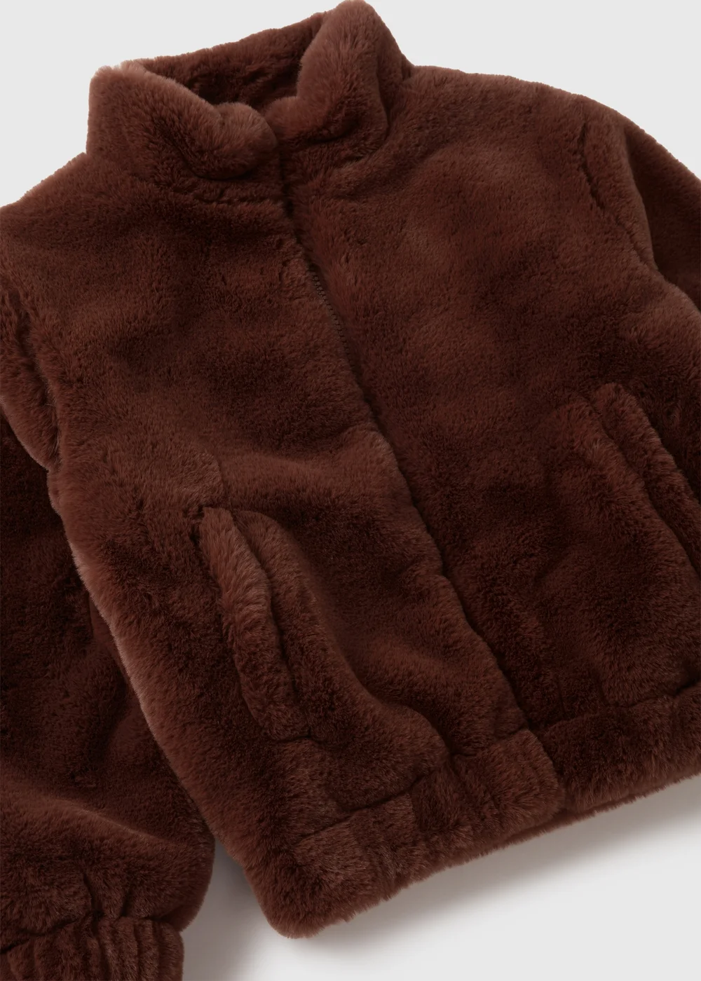 Girls Brown Faux Fur Bomber Jacket (7-15yrs) - 7 Yrs Image 2