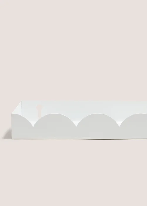 White Scallop Edge Metal Shelf (50cm x 10cm x 3.5cm) Image 2