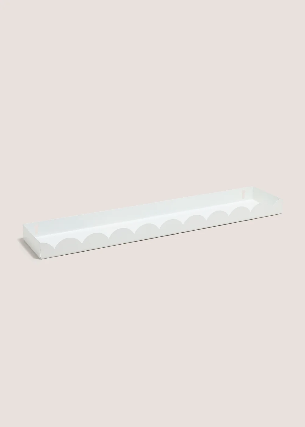 White Scallop Edge Metal Shelf (50cm x 10cm x 3.5cm) Image 1