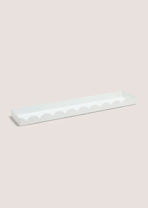 White Scallop Edge Metal Shelf (50cm x 10cm x 3.5cm) Image 1