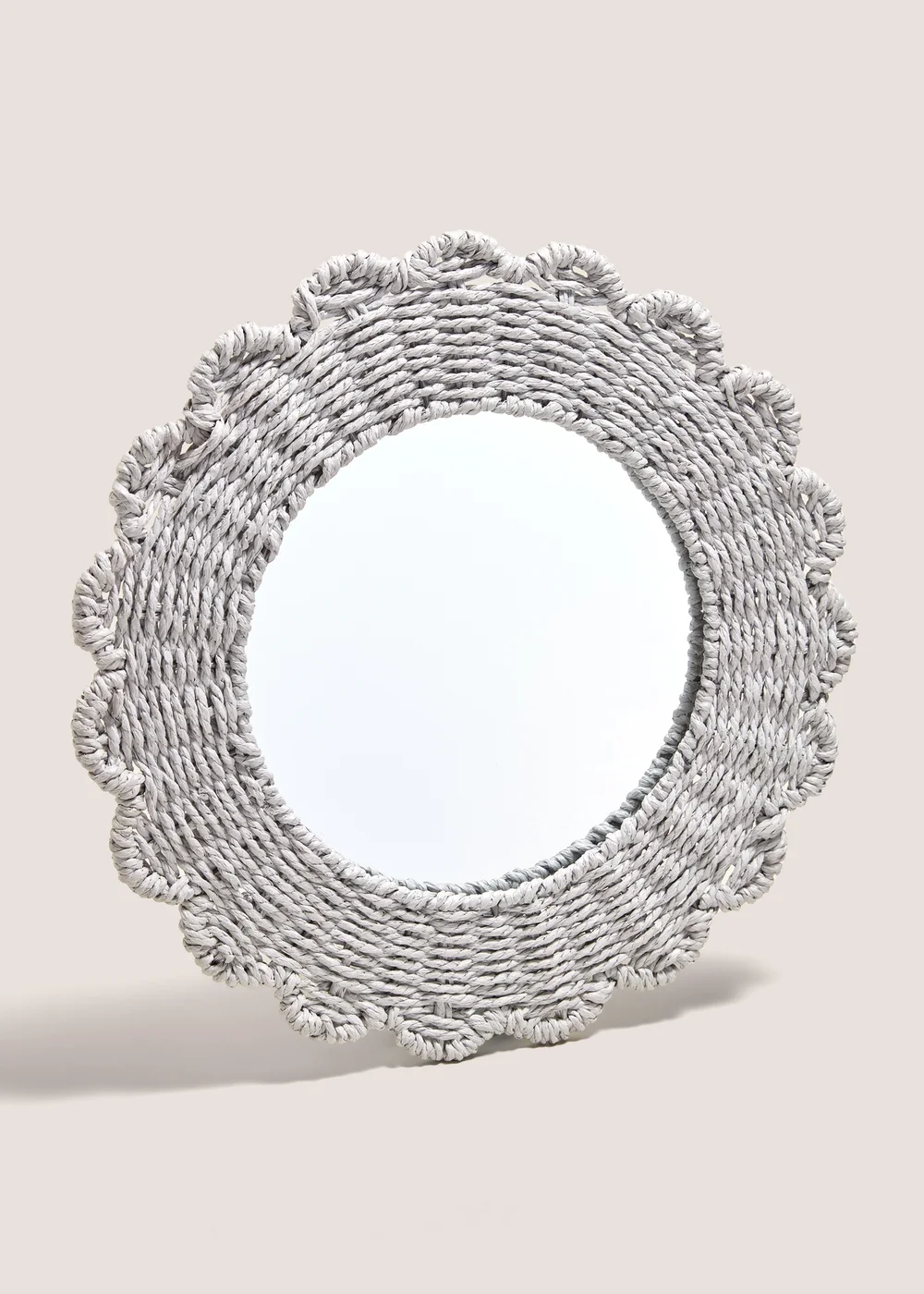 Grey Scallop Edge Mirror (42cm x 15cm x 52cm) Image 1