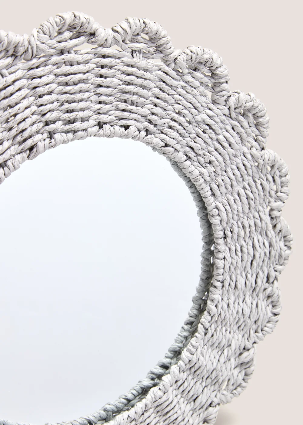 Grey Scallop Edge Mirror (42cm x 15cm x 52cm) Image 2