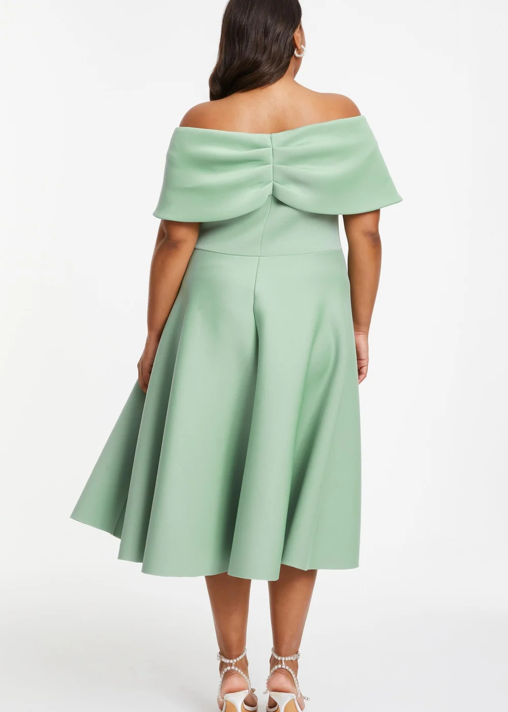 Quiz Green Curve Midi Skater Dress - 26 | Matalan Quiz Green Curve Midi Skater Dress - 26 | Matalan