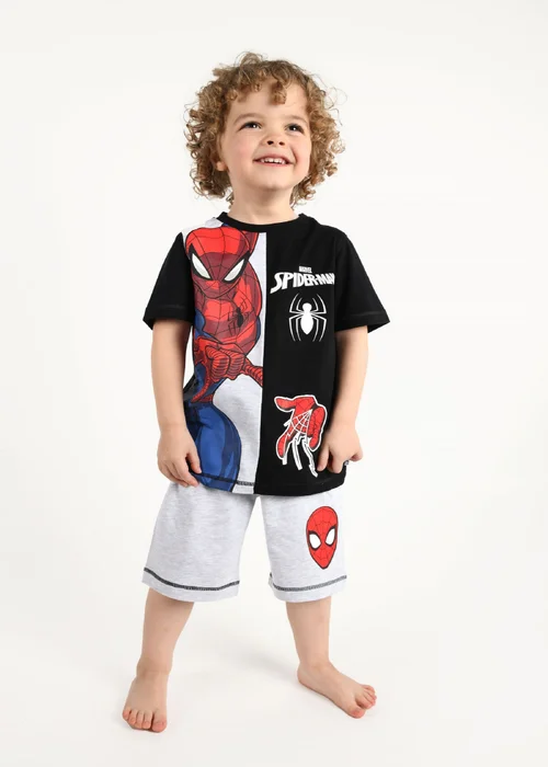 Marvel Boys Black Spiderman Pjyama Set (4-8 yrs) - Age 4-5 Years Image 1