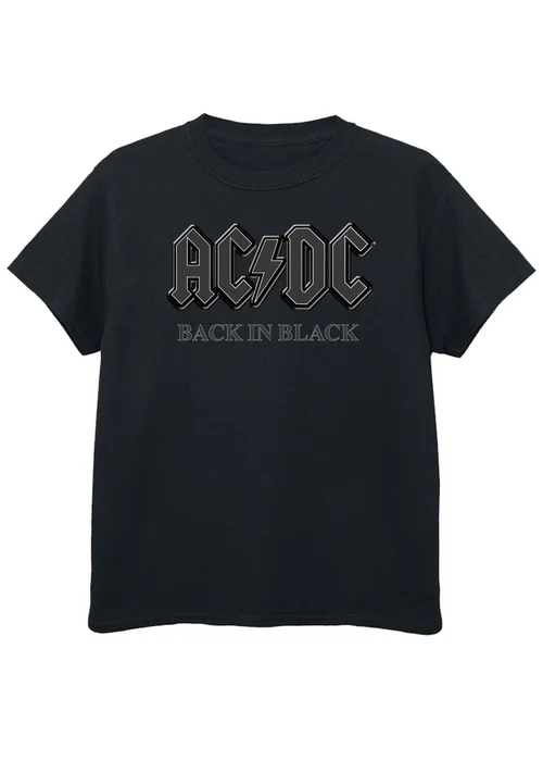 ACDC Kids Black Back in Black Printed T-Shirt (3-13 yrs) - 5-6 Yrs Image 1