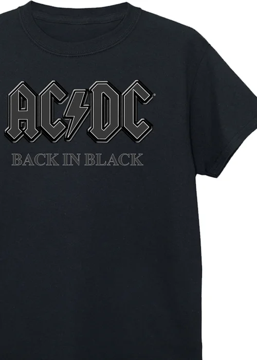 ACDC Kids Black Back in Black Printed T-Shirt (3-13 yrs) - 5-6 Yrs Image 2