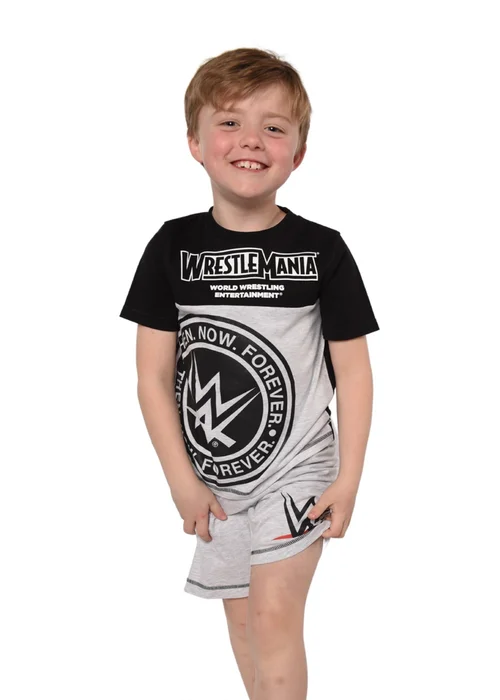 WWE Black Boys Short Pyjama Set (6-10 yrs) - Age 6-7 Years Image 1