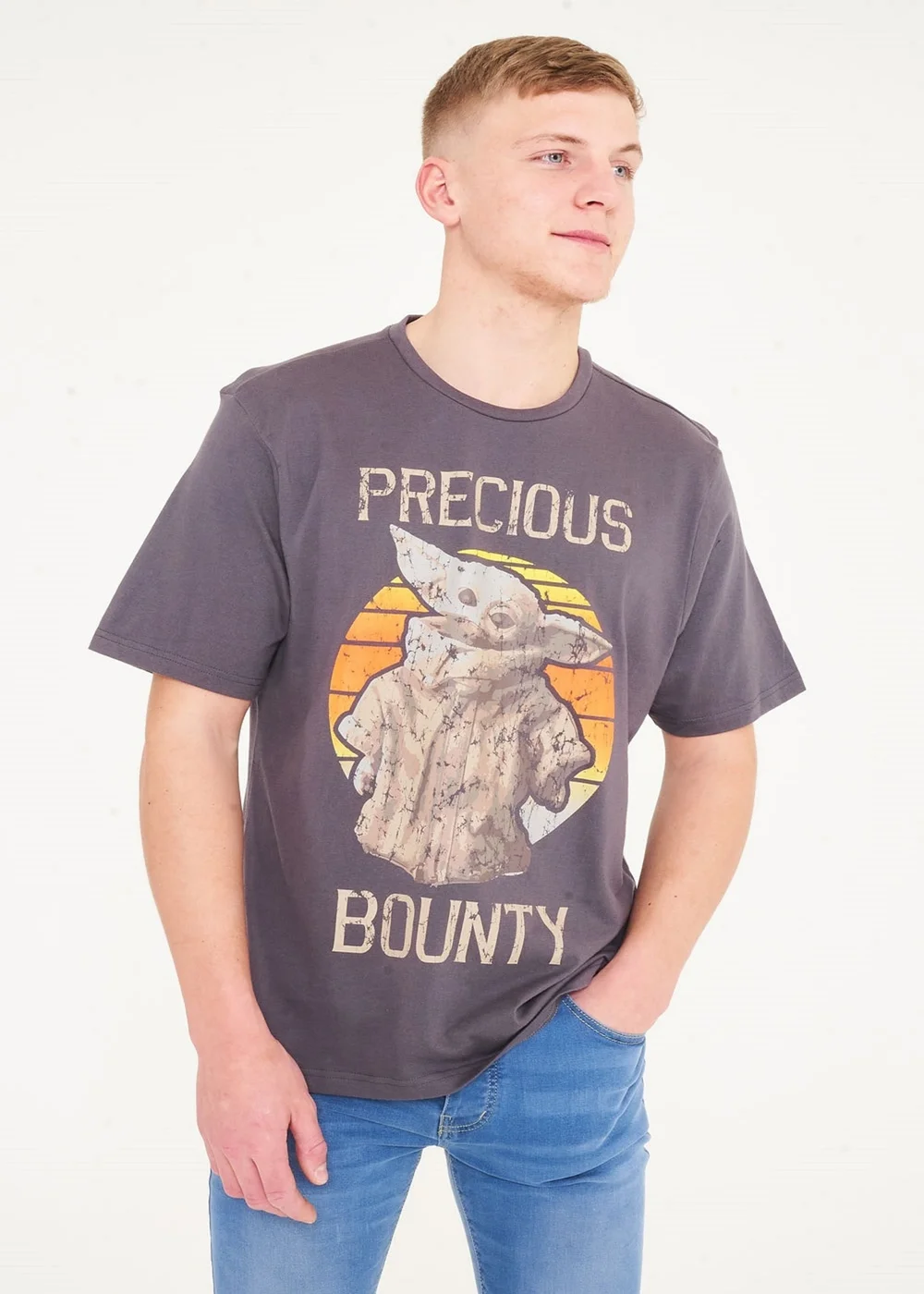 Star Wars Mens Grey Baby Yoda Tee - S Image 1