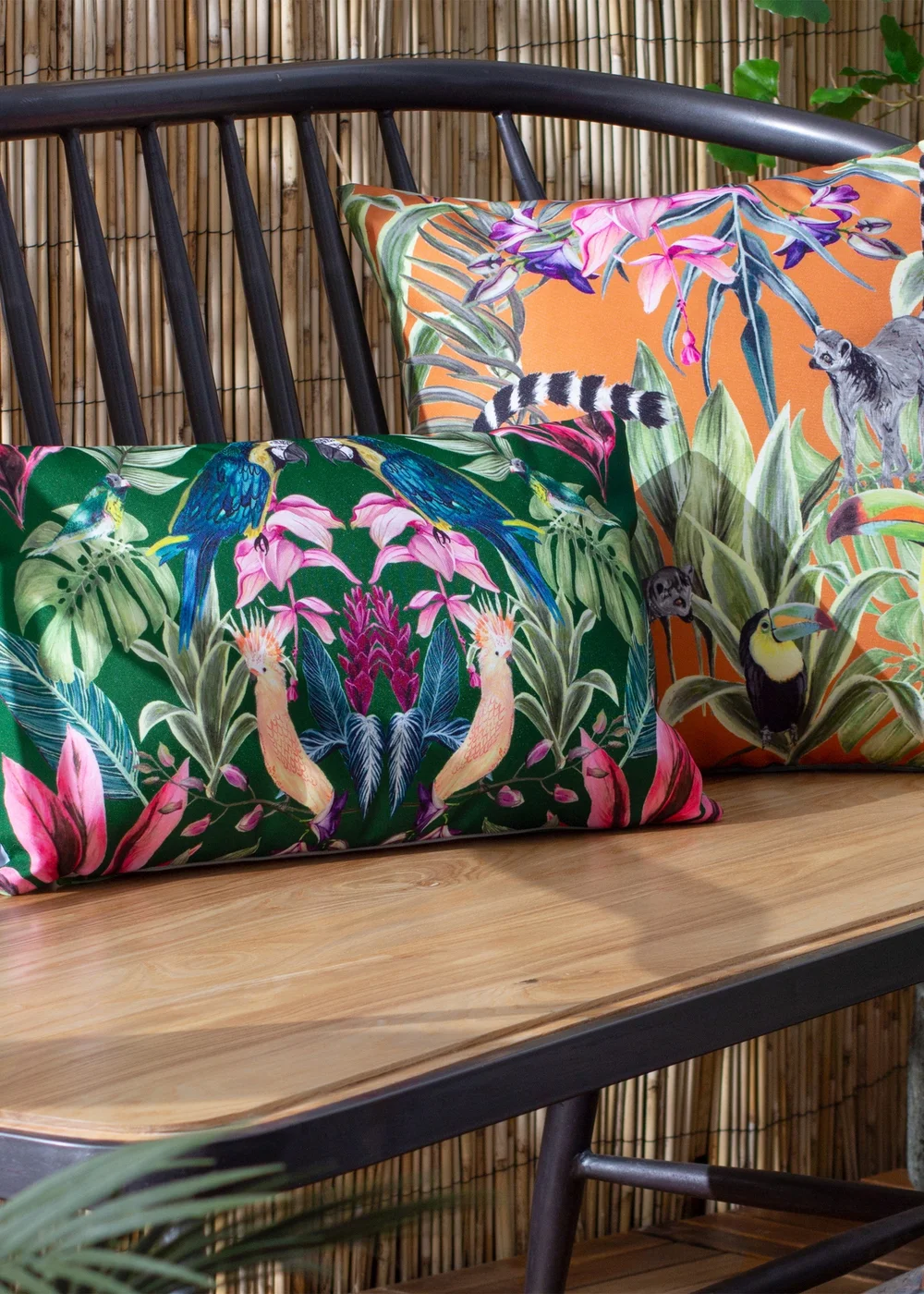 Wylder Tropics Dark Green Kali Birds Filled Outdoor Cushions (30cm x 50cm x 8cm) - One Size Image 5