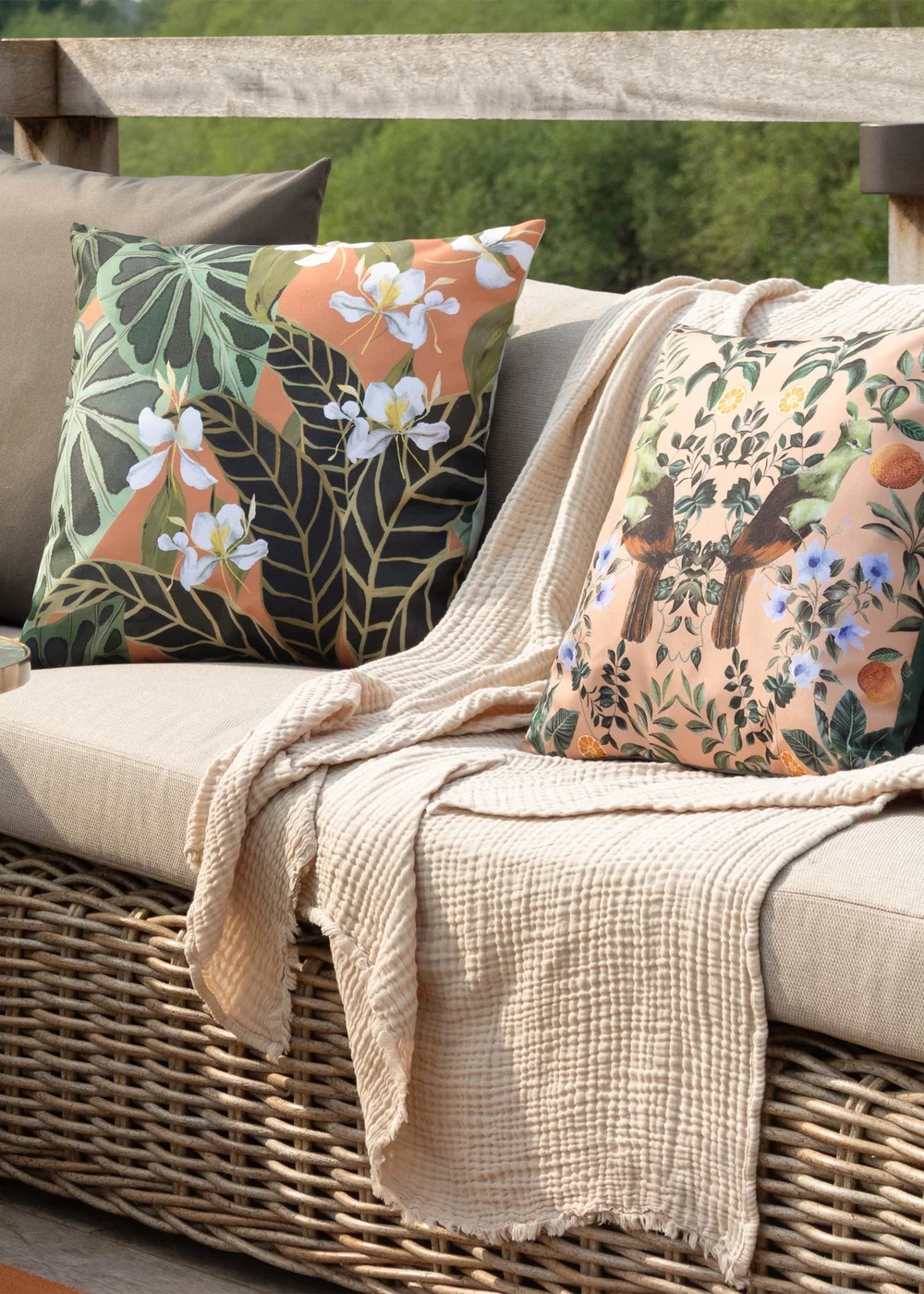 Wylder Tropics Multi Kali Leaves Filled Outdoor Cushions (50cm x 50cm x 8cm) - One Size Image 5