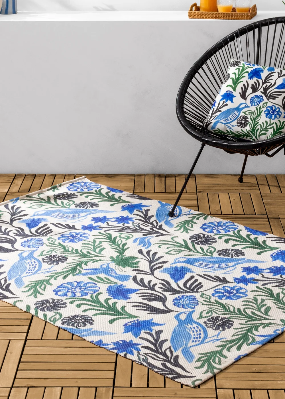 furn. Blue Aljento Filled Outdoor Cushions (43cm x 43cm x 8cm) - One Size Image 5