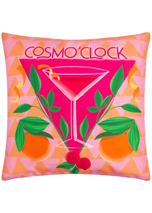 furn. Pink Cosmo O' Clock Filled Outdoor Cushions (43cm x 43cm x 8cm) - One Size Image 2