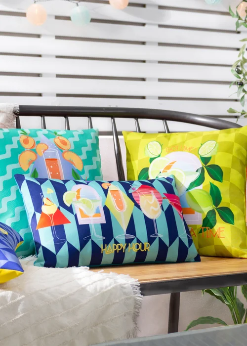 furn. Blue Happy Hour Filled Outdoor Cushions (30cm x 50cm x 8cm) - One Size Image 5