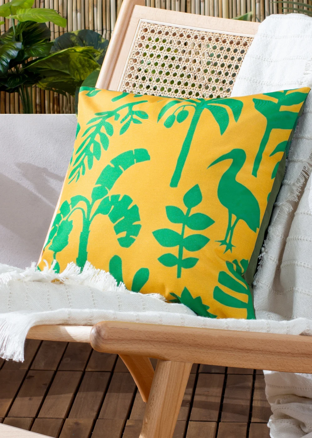furn. Teal Marula Filled Outdoor Cushions (43cm x 43cm x 8cm) - One Size Image 1