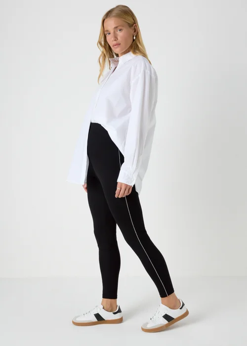 Black Diamante Side Leggings - 8 Image 1