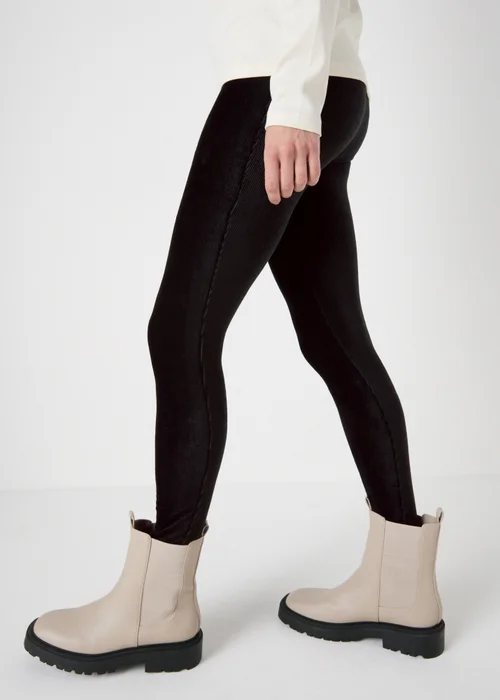 Black Velvet Cord Leggings - 8 Image 1