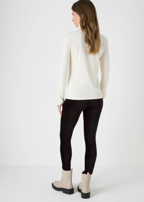 Black Velvet Cord Leggings - 8 Image 2