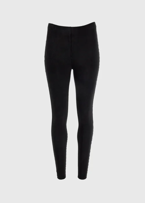 Black Velvet Cord Leggings - 8 Image 4