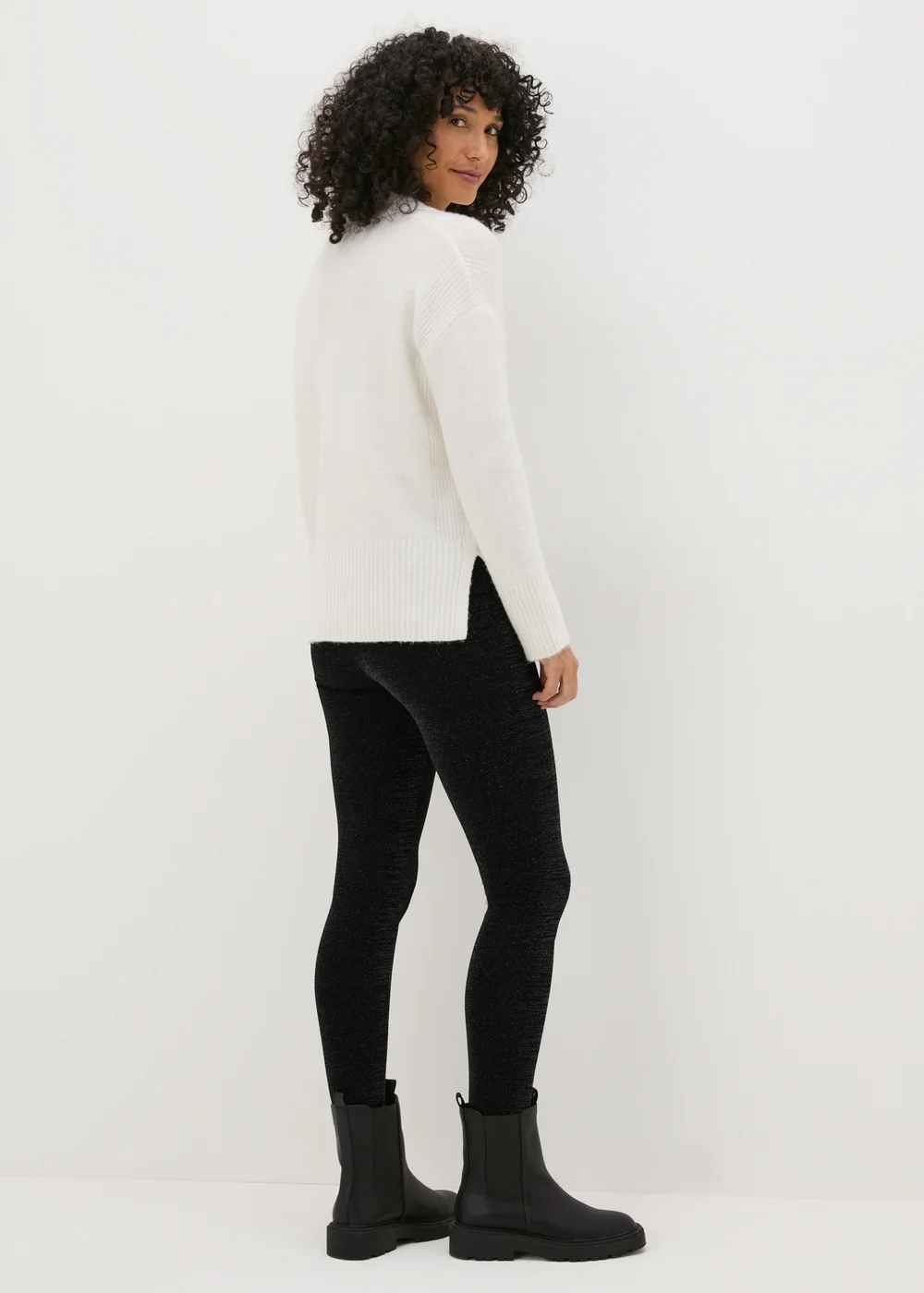 Black Shimmer Glitter Leggings - 8 Image 2