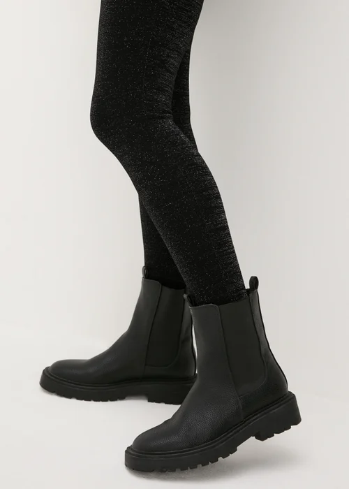 Black Shimmer Glitter Leggings - 8 Image 3