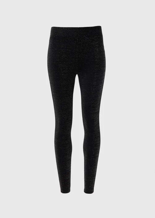 Black Shimmer Glitter Leggings - 8 Image 4
