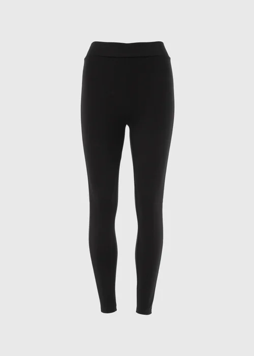 Black PU Side Stripe Leggings - 8 Image 2