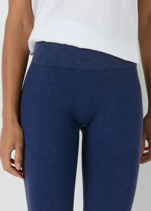 Navy Washed Seamless Leggings - S Image 3