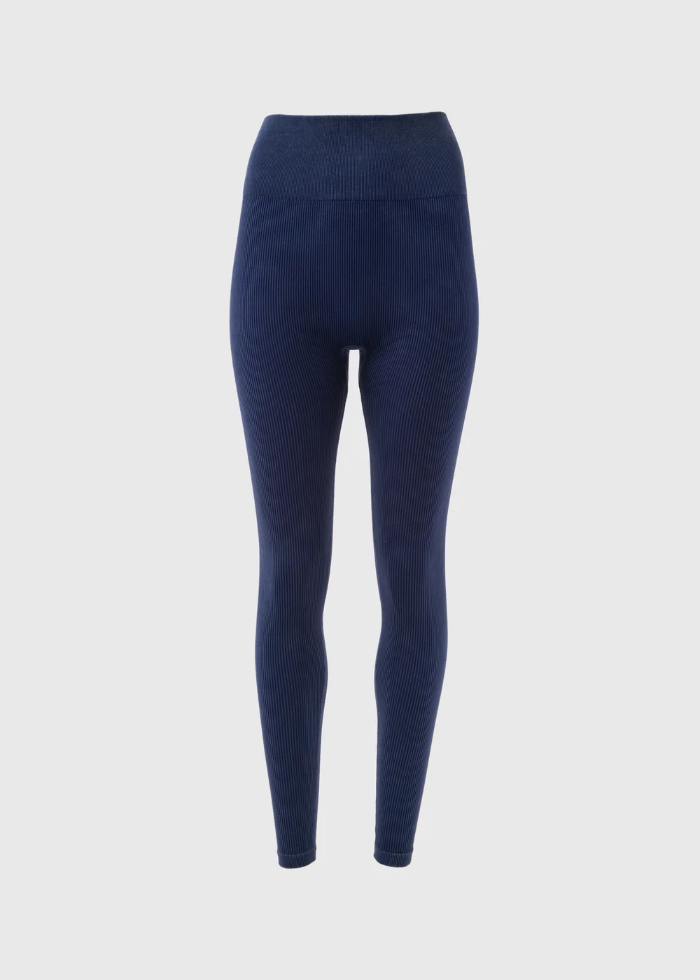 Navy Washed Seamless Leggings - S Image 4
