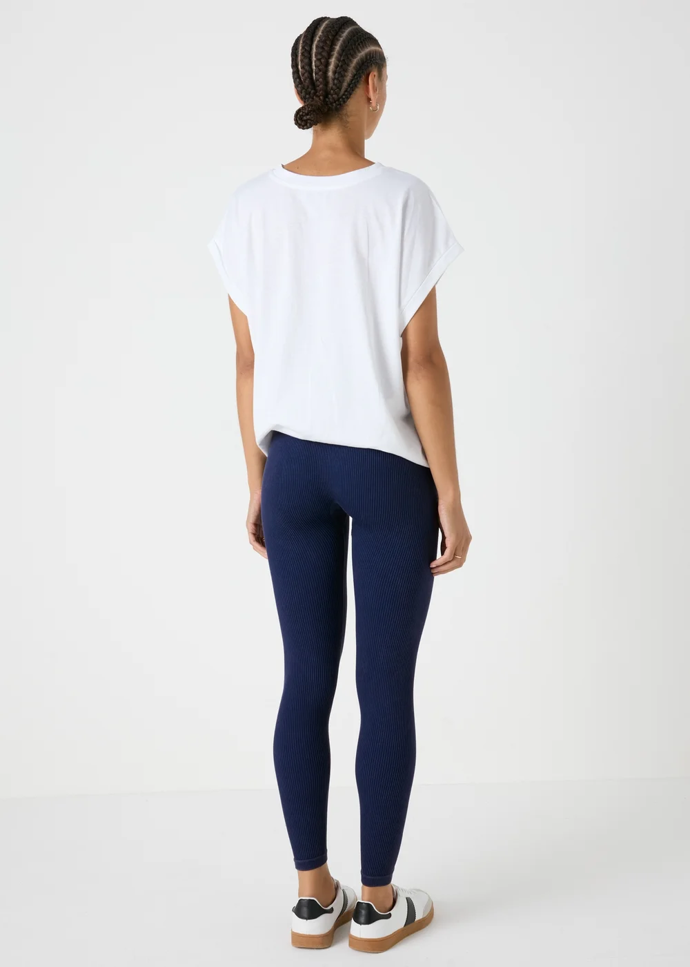 Navy Washed Seamless Leggings - S Image 2
