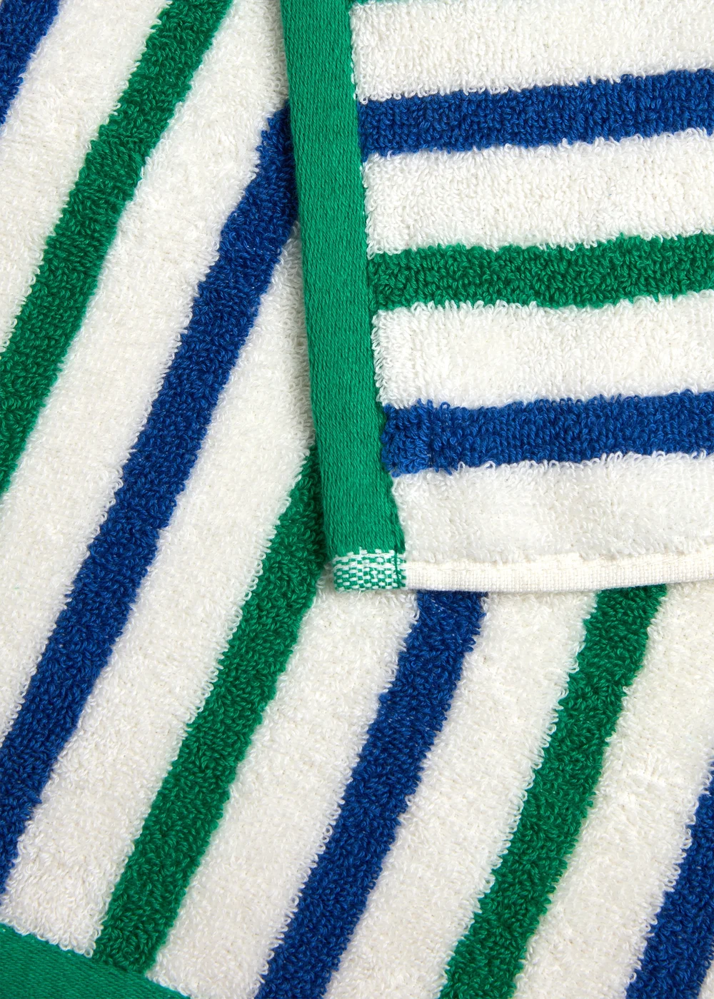 Green Stripe Towel - Hand Towel Image 2