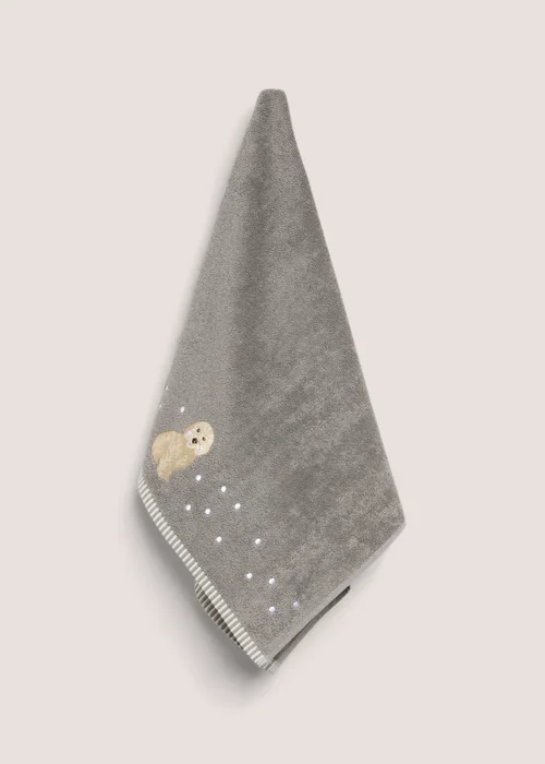 Grey Connie Cockapoo Embroidered Hand Towel - Hand Towel Image 1