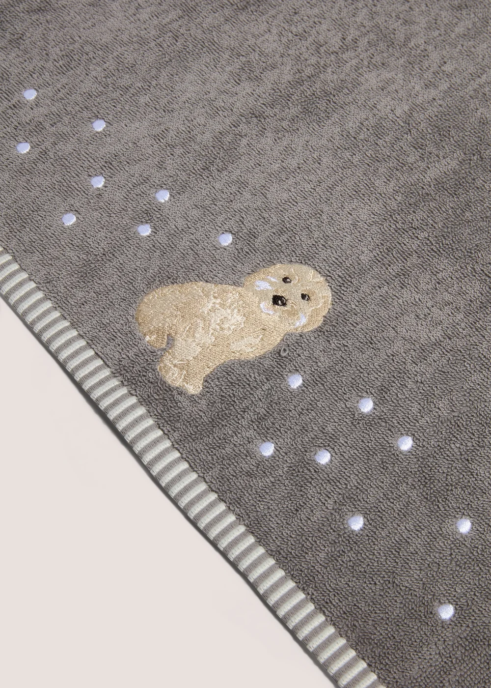 Grey Connie Cockapoo Embroidered Hand Towel - Hand Towel Image 2
