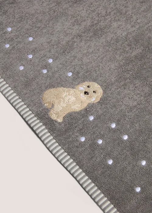 Grey Connie Cockapoo Embroidered Hand Towel - Hand Towel Image 2